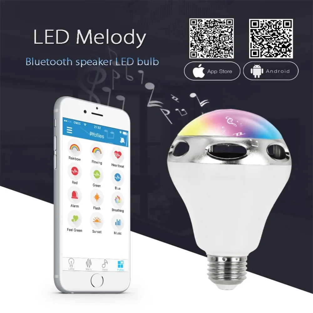 Светодиодный bluetooth-динамик светильник E27 RGB лампа изменение цвета/музыкальный плеер светильник ing лампа со встроенным Bluetooth аудио мини-динамик