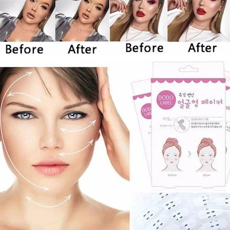 Instant Face Lift Neck Chin Lift Secret Tapes 40pcs Facial Slim Anti Wrinkle Sticker V Face Shaper Artifact Invisible Sticker face lift sticker