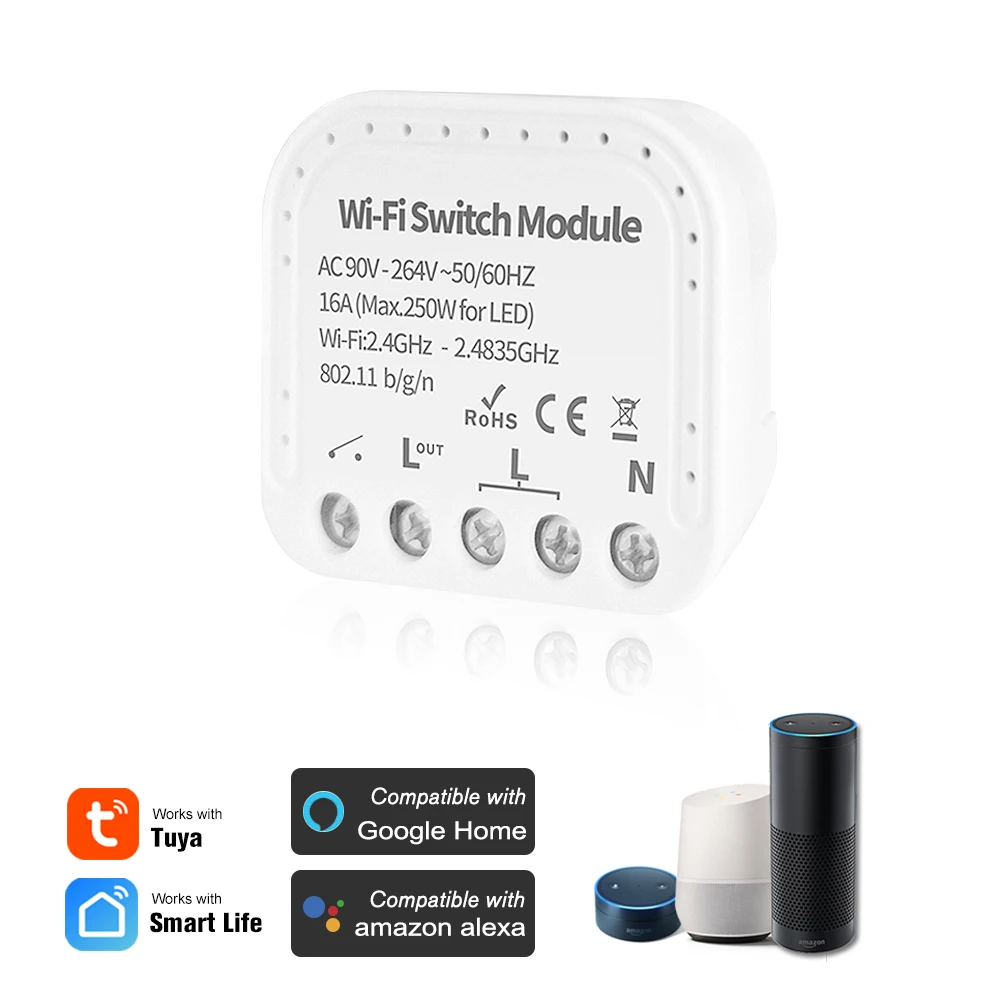 Мини Wi-Fi умный светильник 2 способа Diy выключатель модуль eWeLink приложение дистанционного управления, совместим с Alexa Google Home/Nest IFTTT
