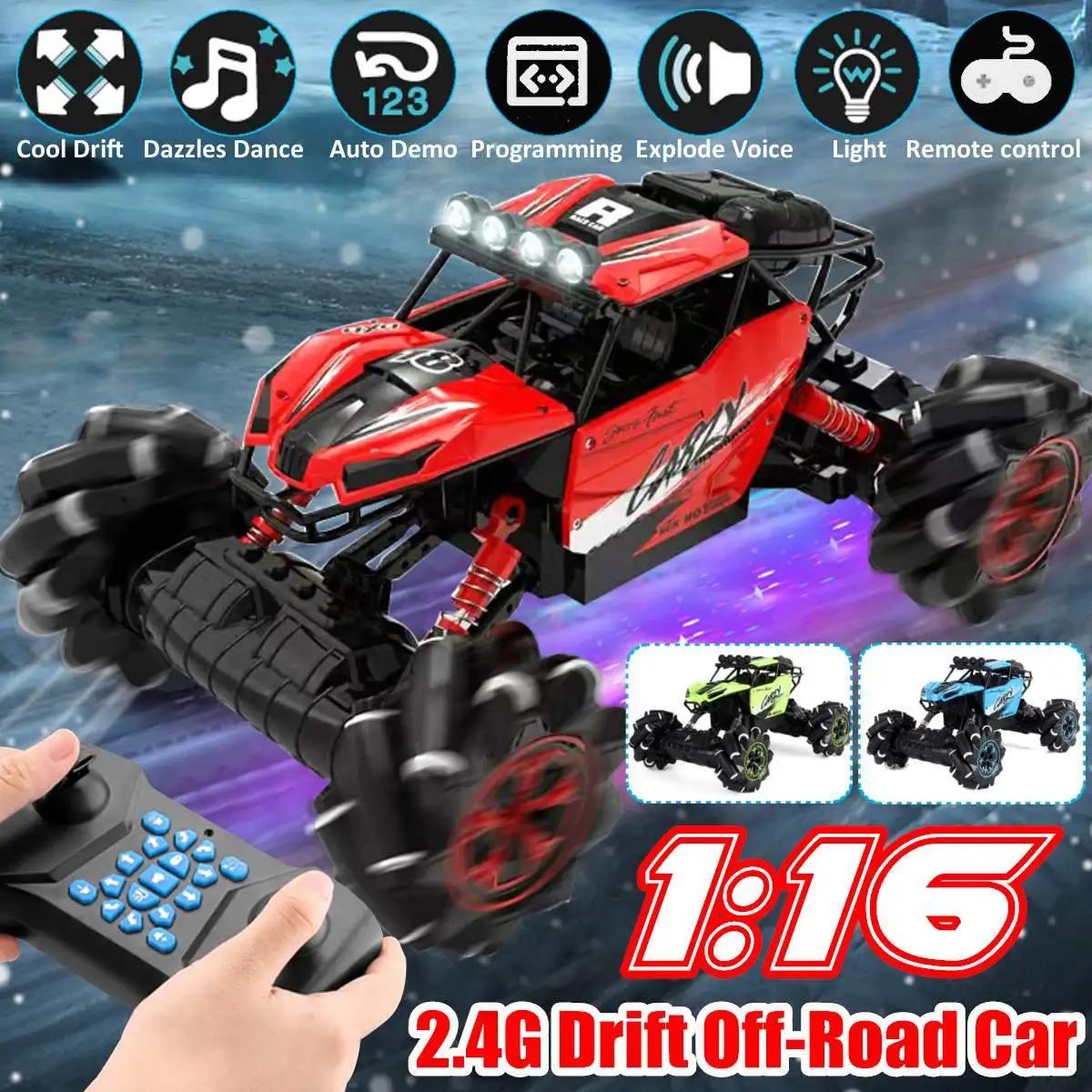 1/16 RC автомобиль 2,4 GHz 4WD новая технология Rc автомобиль внедорожный музыкальный пульт дистанционного управления автомобиль трюк дрейф скалолазание автомобиль игрушки для детей Подарки