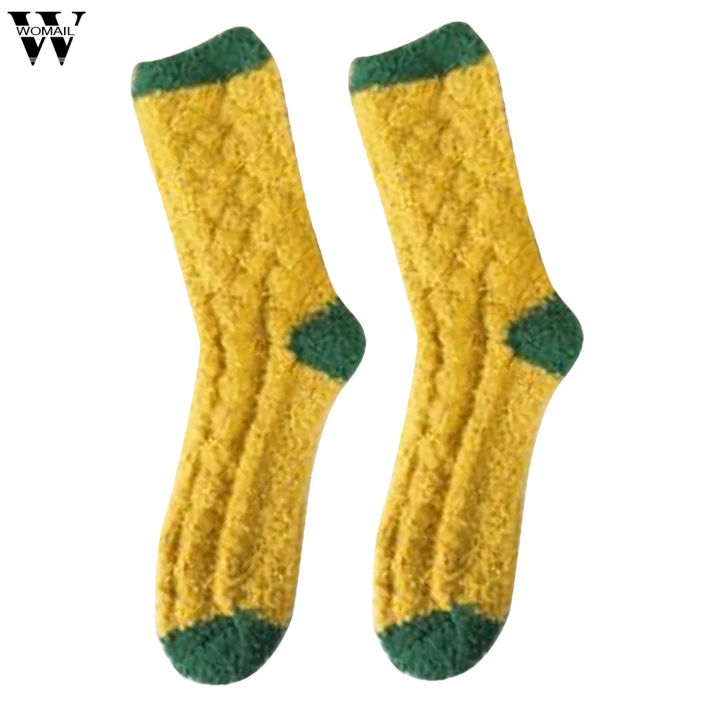 Женские носки; модные домашние мягкие носки-тапочки для женщин и девочек; теплые зимние носки для сна