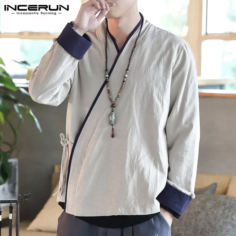 

INCERUN Autumn Fashion Men Japanese Yukata Coat Kimono Casual Comfort Cotton Linen Retro Baggy Mens Jackets Cardigan Plus Size