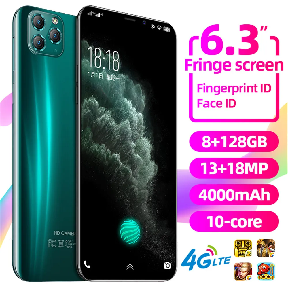 Новая глобальная Версия Мобильный телефон i12Pro 6 3 дюймов капли воды Экран Snapdragon 855