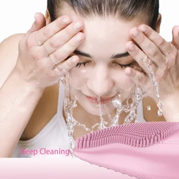 

Electric Silicone Facial Brush Mini Massage Waterproof Facial Cleansing Tool Soft Deep Face Pore Cleanser Brush