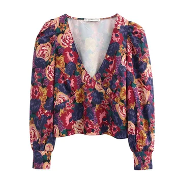 

Women Sets Summer 2020 New Fashion Floral Prints Blouse And Mini Skirts Modern Lady 2 Pieces Sets