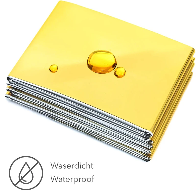 Couverture De Survie Urgence 210x160 Cm – Imperméable Réfléchissante – Double Face Or/Argent