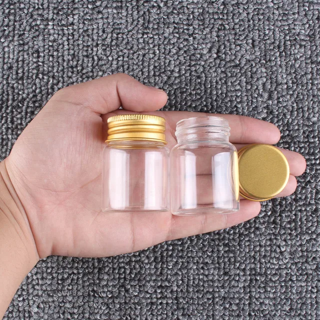 6 Darab 30 Ml 37X50 Mm Üveg Cukorkás Üvegek Arany Alumínium Felső Fedéllel Átlátszó Fiolák Ajándék Diy Kézművességhez - Image 3