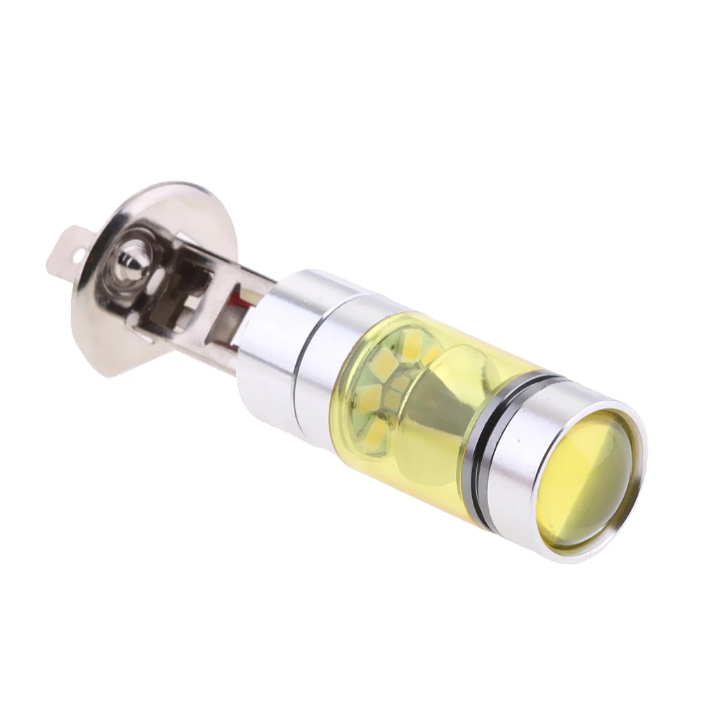 2PCS 100W High Power H1 1000LM 20 SMD Yellow LED Driving Bulbs Light For Car