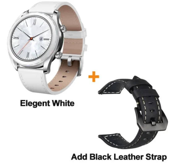 Huawei Watch GT Смарт-часы Поддержка GPS NFC 14 дней работы от аккумулятора 5 ATM водонепроницаемый телефонный Звонок трекер сердечного ритма для Android iOS - Цвет: white add bk