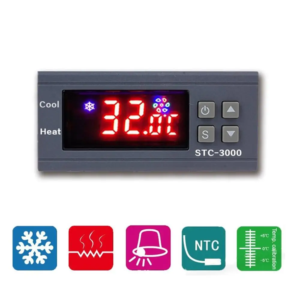 Vendedor Caliente Termostato Digital de alta precisión, STC-3000, 12V, 24V, 220V, controlador de temperatura, termómetro, Sensor, higrómetro YDwpeadzVlz