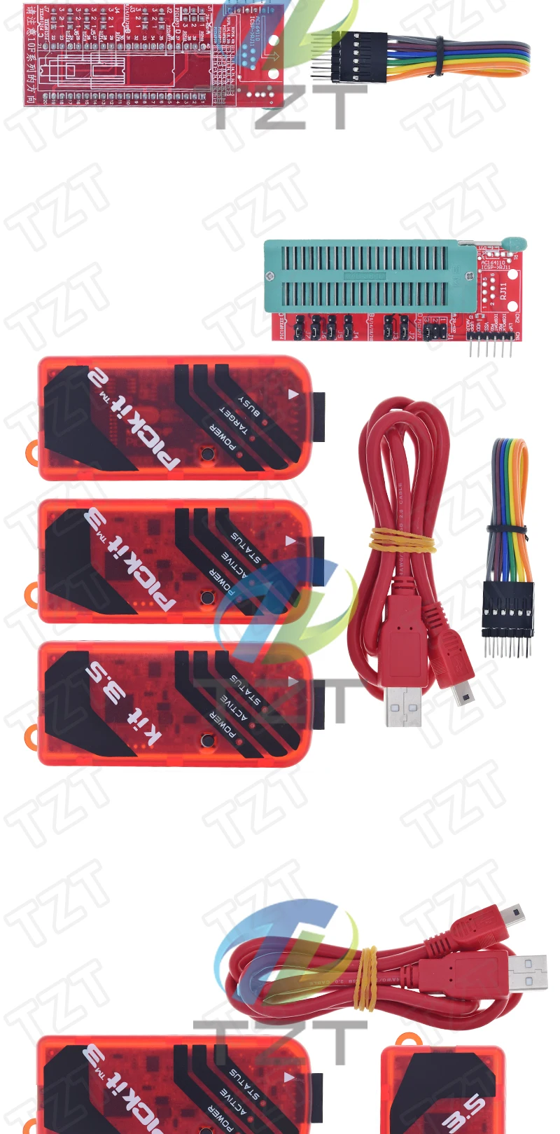 TZT PICKit2 PICKIT3 PICKit3.5 Programmierer + PIC ICD2 PICKit 2 PICKIT 3 PICKIT 3.5 Programmieradapter Universal Programmierersitz – Detail 13