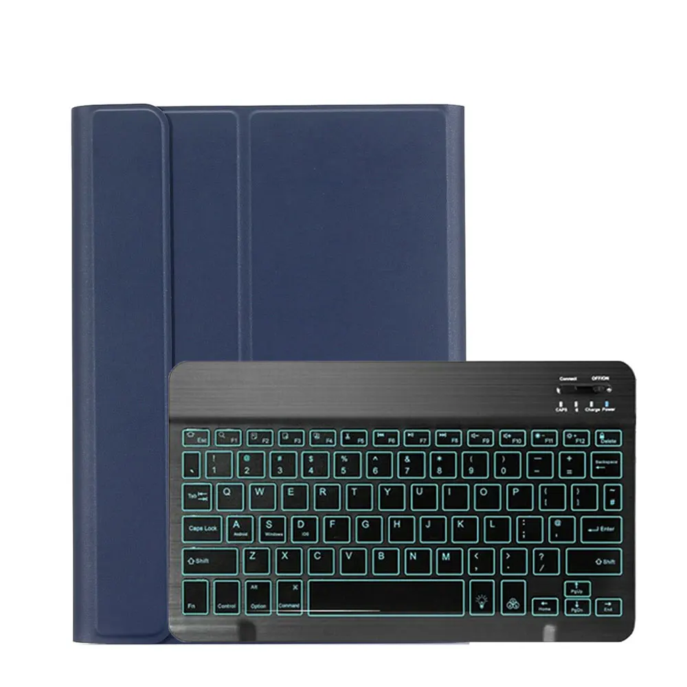 Bluetooth клавиатура чехол для iPad mini 4 mini 5 7,9 дюймов чехол Беспроводная клавиатура с подсветкой чехол для планшета для iPad mini 4 5 7,9 дюймов - Цвет: Blue