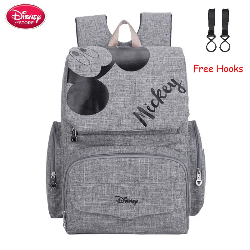 Сумка для подгузников для мам disney, сумка для кормящих подгузников для мам, сумка для ухода за ребенком, рюкзак для путешествий, дизайнерские сумки с Микки и Минни - Цвет: grey