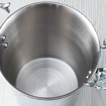 

5L Deer Head Ice Bucket European Retro Champagne Bucket Stainless Steel Plating Ice Wine Red Ice Buckets