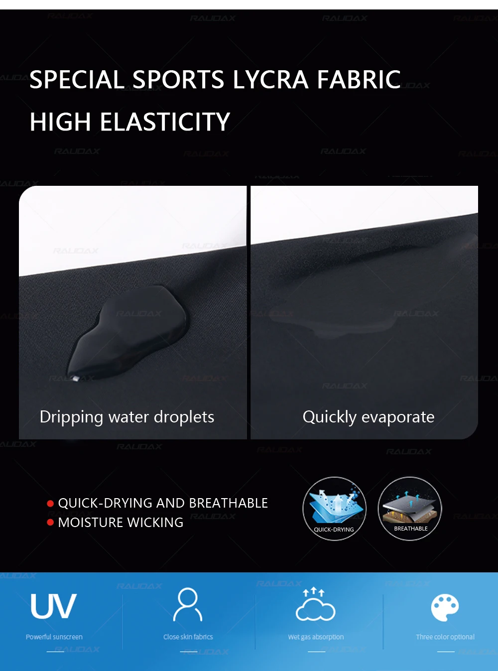 Description Picture 3 of itemRaudax-Knee Warmer for Cycling, Black Leg Warmer, Protection,Breathable Arm Warmer, Running and Racing,MTB Bike Sleeves,202 Team