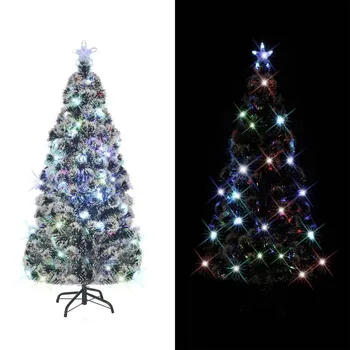 

150 cm Artificial Christmas Trees with 7 colors LED Lights 170 Branches Christmas Decorations for Home Garden Village New Year
