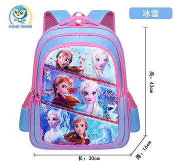 

Disney Cartoon Schoolbag Three Layers Schoolbag for primary school students Frozen Elsa Princess Backpack Waterproof schoolbag
