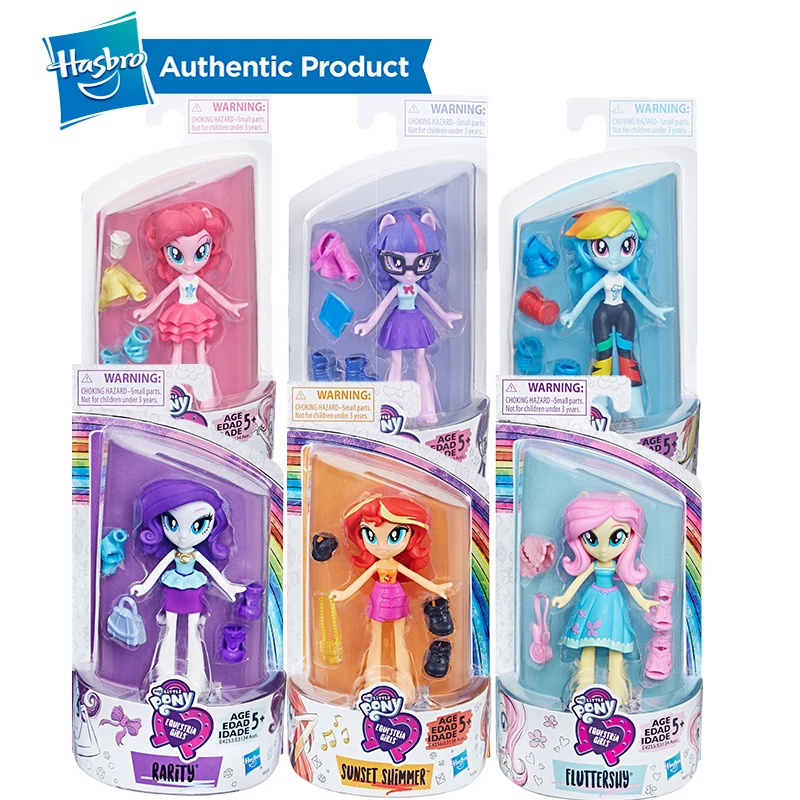 Hasbro My Little Pony мой маленький модная одежда для девочек с принтами "Отряд Эпплджек Сумерки 3-дюймовый мини куклы 4 модная одежда для девочек кукла Squad смешивать стили