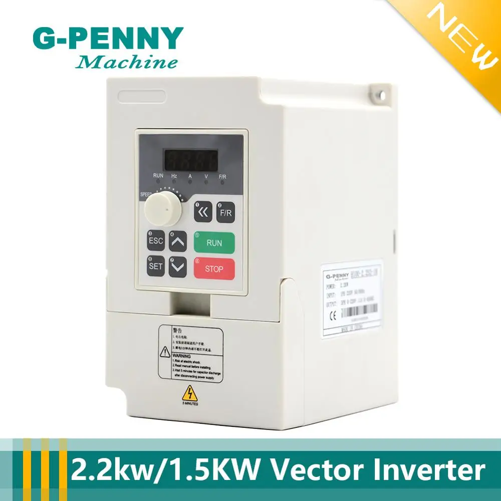Chegada de Novo! Variável da Frequência do Controle hz da Velocidade do Motor do Inversor do Vetor da Movimentação Vfd da Frequência de 1000 Conversor 0-220 1.5kw 2.2kw v
