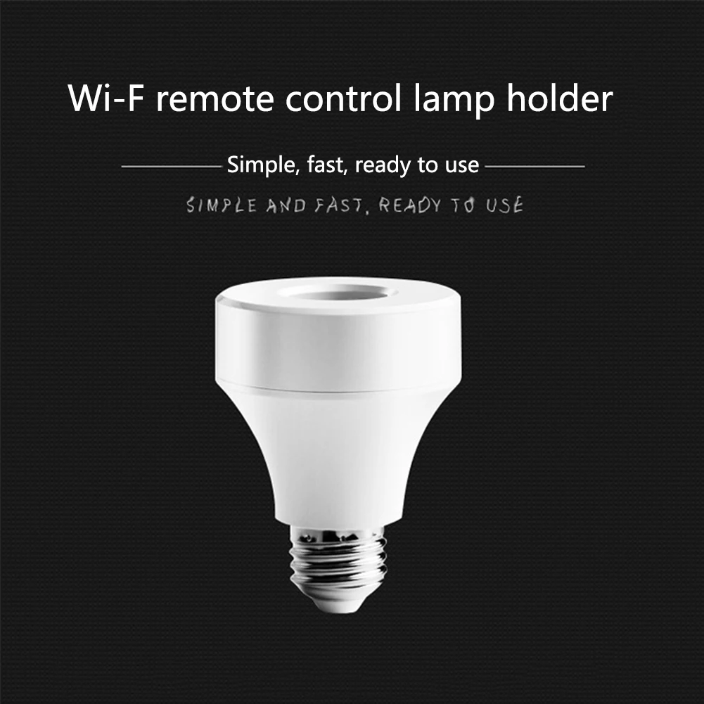 E27/E26 Home Controllable White Accessories Smart WIFI Lamp Holder Socket Replacement Bulb Adapter Plastic Easy Install Portable