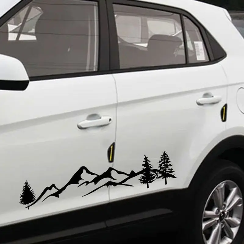 

For SUV RV Camper Offroad 1pc 100cm Black/White Tree Mountain Car Decor PET Reflective Forest Car Sticker Decal L9BC