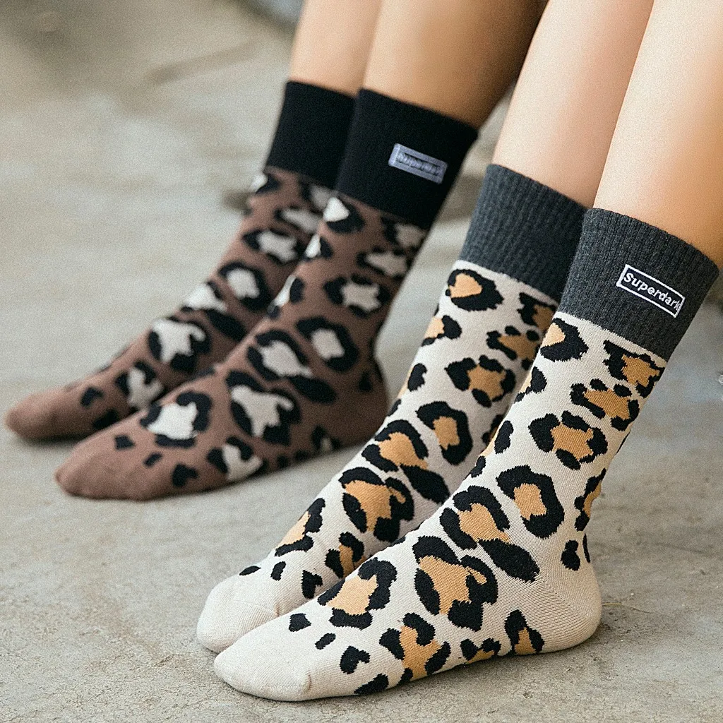 Летние женские носки с леопардовым принтом, модные трендовые однотонные носки, спортивные повседневные носки, женские носки