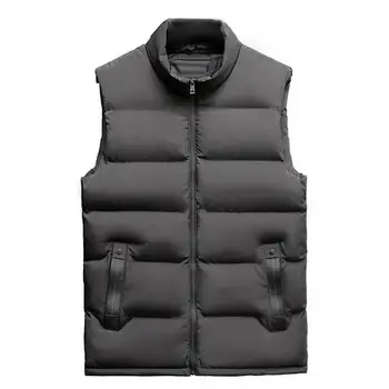 

Men's Jackets Vests Winter Warm sleeveless Mens Vest Stand Collar Cotton Vest Plus Size Zipper Pocket male Waistcoat men Jackets