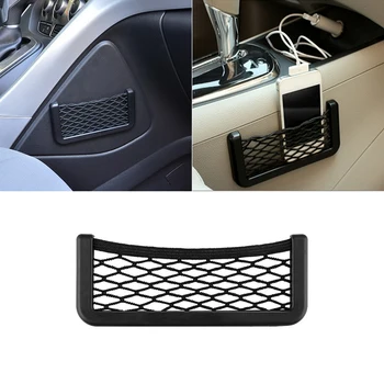 

1pc 15*8cm Car Net Pockets Nail-free Bag Sundries Bags Cars USB Cable Phone Invoice Storage Accessories Convenient Tidy