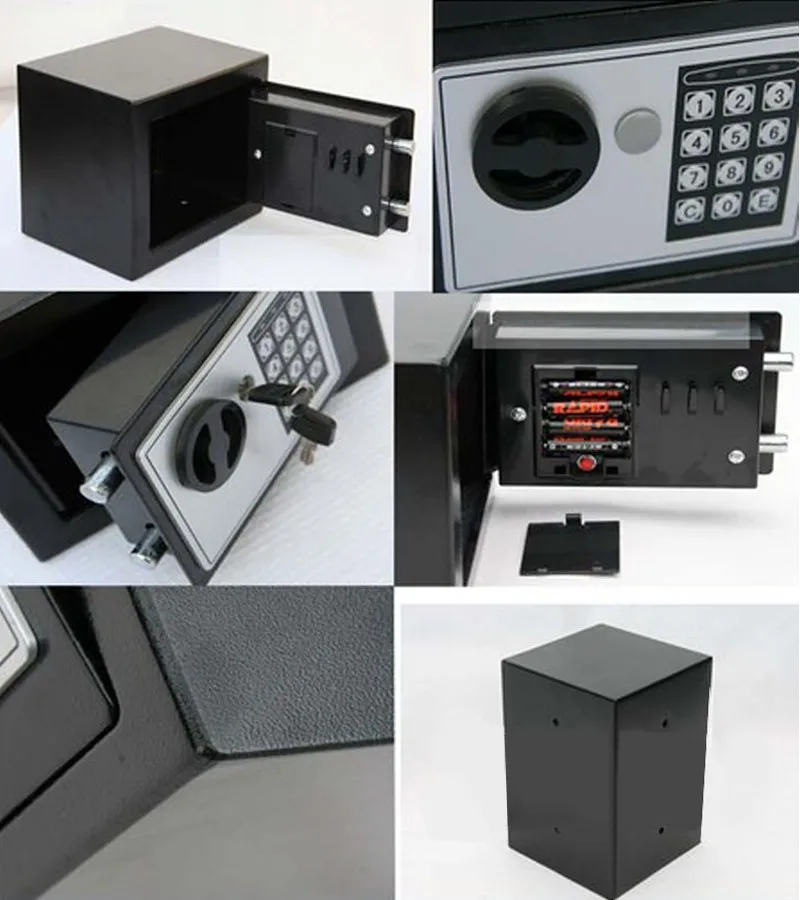 Цифровой Сейф, маленькая Бытовая мини-стальная Сейфовая коробка для денег, безопасная коробка для хранения наличных ювелирных изделий или документов с ключом
