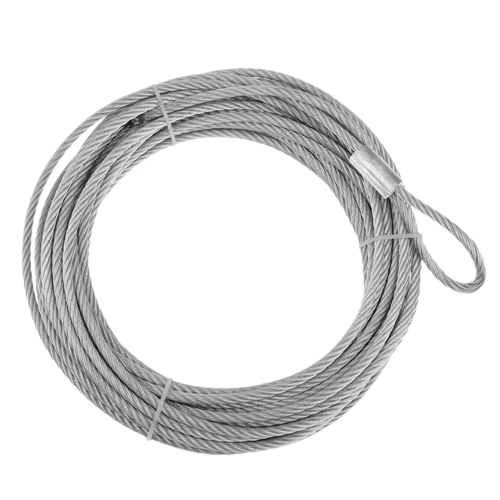 Стальной трос лебедки Замена для ATV UTV 12,2 m X 5,8 Mm серебро