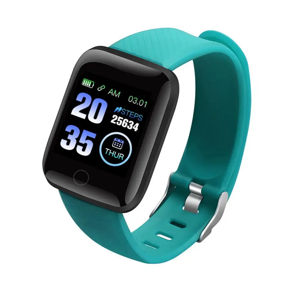 New Smart Watch Health Monitor Pedometer Men Women Heart Rate Blood Pressure Sport Fitness Watches Kid For Android IOS - Цвет: Green