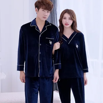 

Sexy Female Velour Keep Warm Pajamas Set 2PCS Sleepwear Elegant V-Neck Nightwear Pyjamas Suit Comfortable Casual Soft Homewear