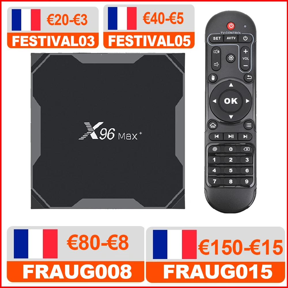 Приставка Смарт-ТВ X96 MAX Plus 4 + 64 ГБ Android 9 0 ядра Wi-Fi BT |