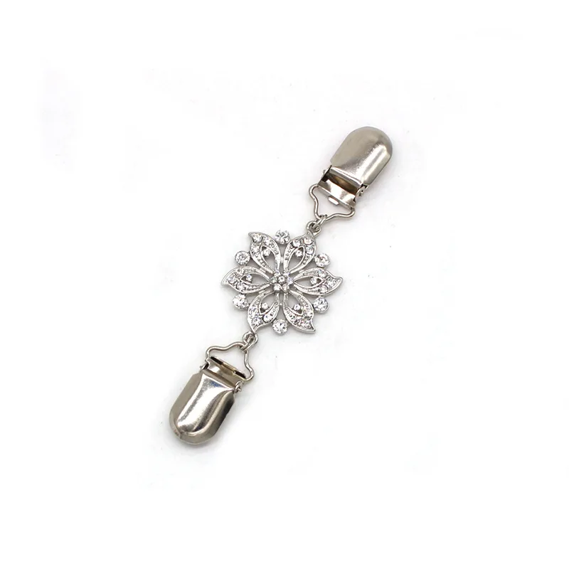 Silver Цветок Ретро Воротник Клип Pin кардиган на завязках свитер шаль зажимы для рубашки женщин галстук застежка зажим для галстука аксессуары - Окраска металла: Silver
