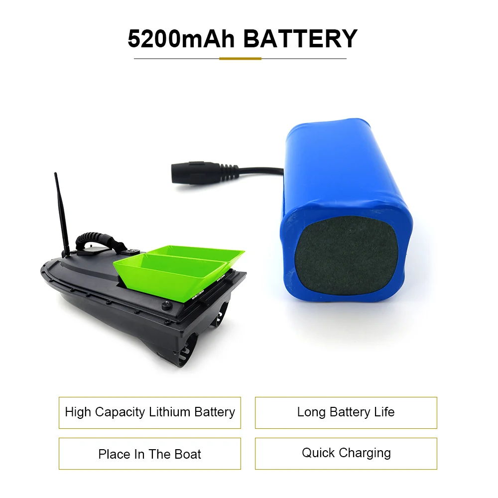 

7.4V 5200mAh Lipo Battery for Flytec 2011-5 1.5kg Loading Remote Control Fishing Bait Boat