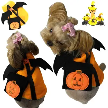 

Halloween Pumpkin Demon Pet Clothes Dog Costume With Bag Pet Supplies Halloween Devil Clothes With Snack Backpack