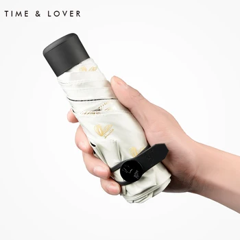 

Ultra Light 5 Fold Heart Uv Protection Black Coating Folding Umbrella Ladies Rain Sun Umbrella Outdoor Portable Rain Gear U6B