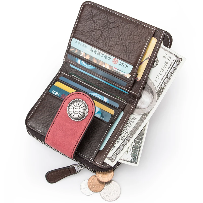 Южная Гусь новые женские кошельки из натуральной кожи Ретро Короткие многофункциональные сумочки с индивидуальным держателем ID карты на молнии карман для монет