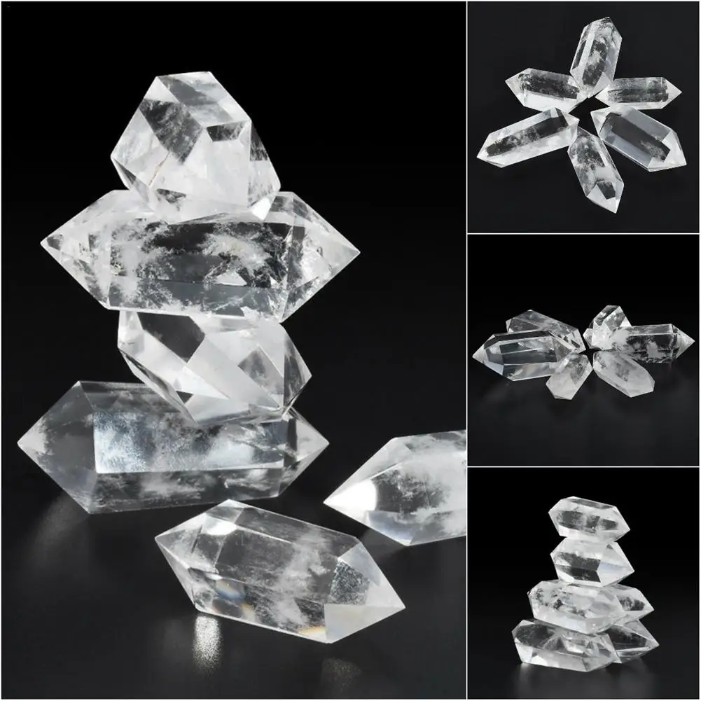 Natural Clear Crystal Quartz Electroplating Rainbow Wand Point Healing Stones For Aquarium Crafts Making Ornaments Home Decor 3