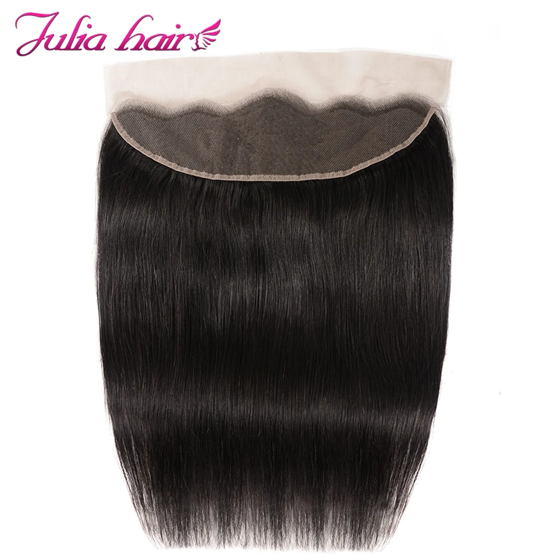 

Ali Julia Hair 13''*4'' Brazilian Straight Frontal 10''-20'' Human Hair Ear to Ear Lace Frontal Free Part 120% Density Remy