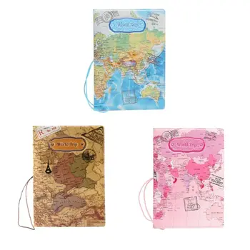 

Travel Passport Holder Ticket Document Protector Cover ID Card Case World Map