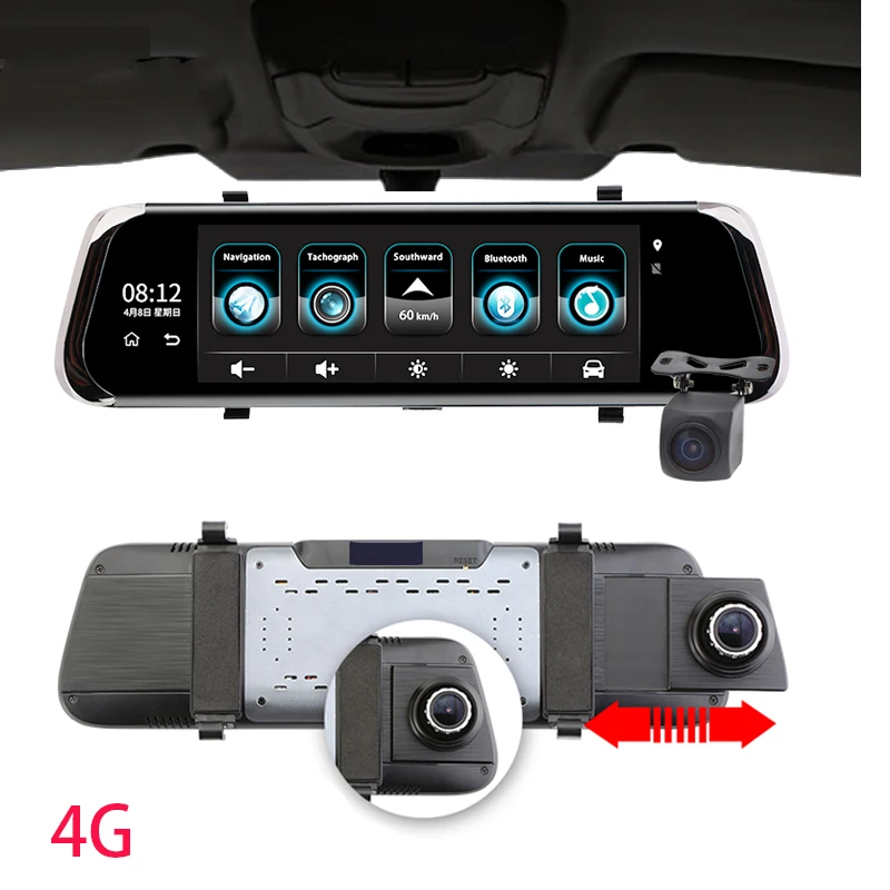 10 дюймов 4G Специальный автомобильный Android DVR камера gps FHD 1080 P Даш-камера навигация ADAS видео рекордер двойной объектив зеркало кронштейн - Название цвета: E08 4G