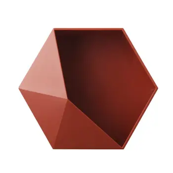 

Hexagon wall-mounted storage rack floating shelf display rack hanging flower pot Q1QC