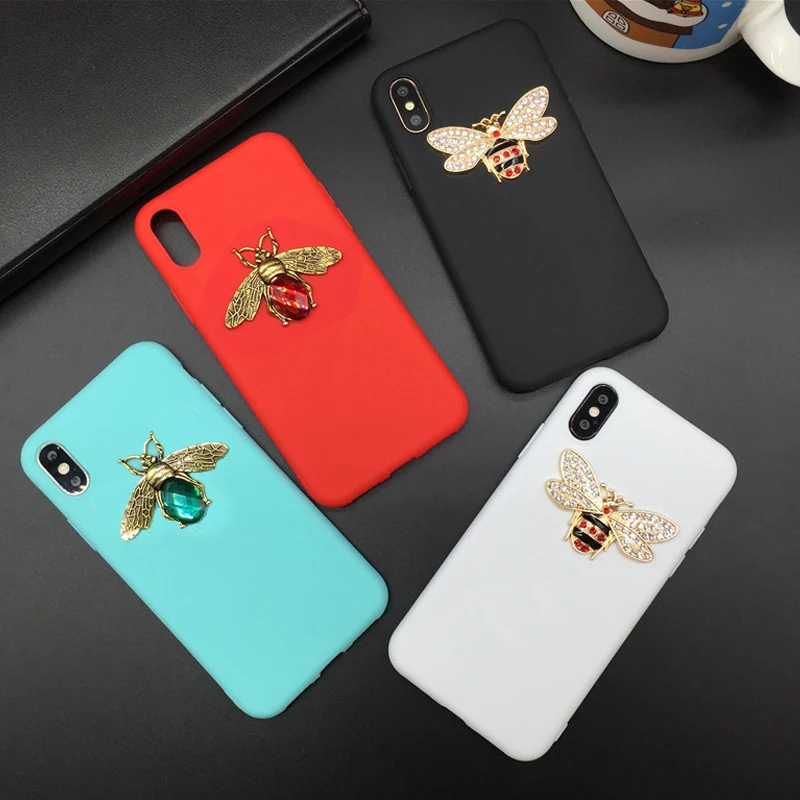 

Luxury Diamond Bee Case for Huawei Mate 20 Lite 10 P10 P20 Pro P30 Pro Y6 Y7 Y9 2019 Candy Color TPU Soft Silicon Cover Fundas