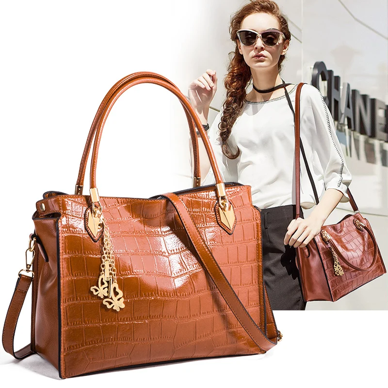 Женская сумка, масло, крокодиловый восковый узор, женские кожаные сумки, роскошные дамские ручные сумки с картой, посылка, женская сумка-мессенджер, большая сумка-тоут