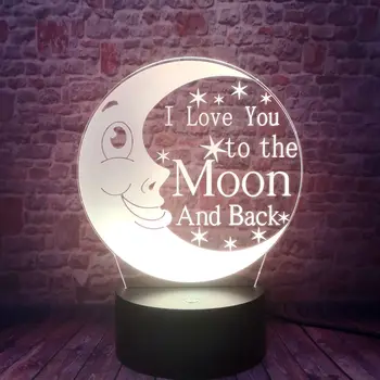 

Flashing Model I Love you to the moon and back 3D LED Colorful Touch Desk Nightlight Sleeping Fairy light Funny Toys for girls