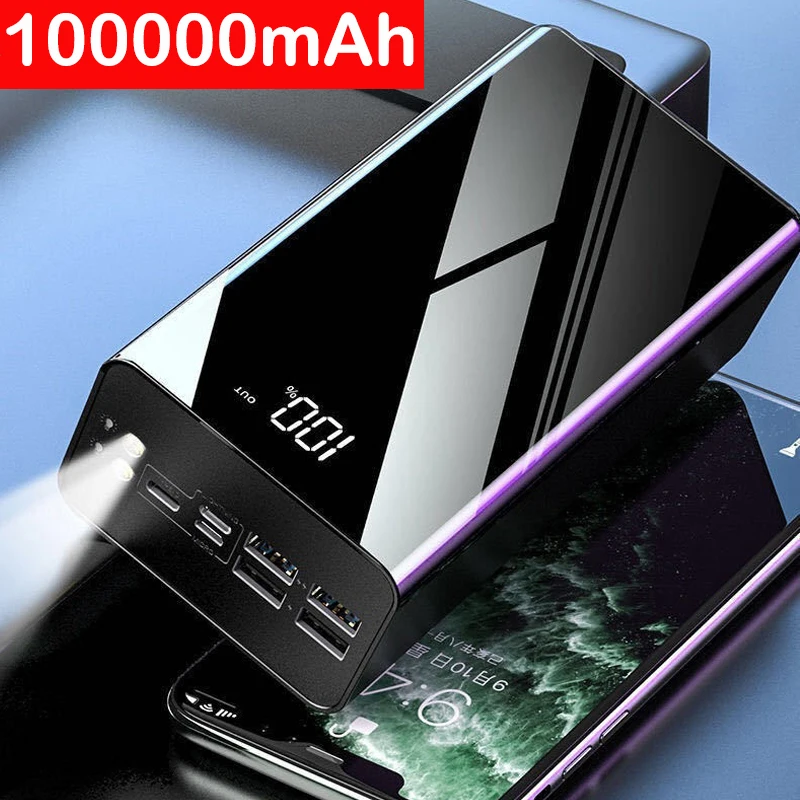 Chargeur de batterie externe portable, Power Bank, 100000 mAh, 100000 mAh,  Xiaomi Mi, iPhone - AliExpress