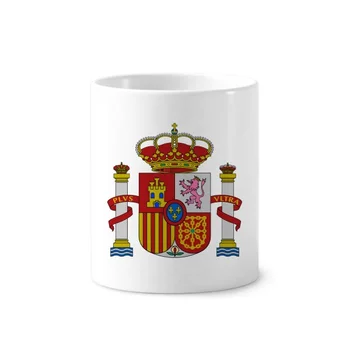 

Spain Europe National Emblem Toothbrush Pen Holder Mug White Ceramic Cup 12oz