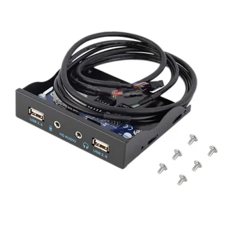

Hot Worldwide 3.5'' 2-USB 2.0 Port HUB + HD Audio Output Floppy Drive Expansion Front Panel New