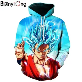 

Mens Hoodies Anime Fashion 3D Hooded Dragon Ball Z Sweatshirt Super Saiyan Printed Sweatshirts Hip Hop Style Casual Sweat Homme
